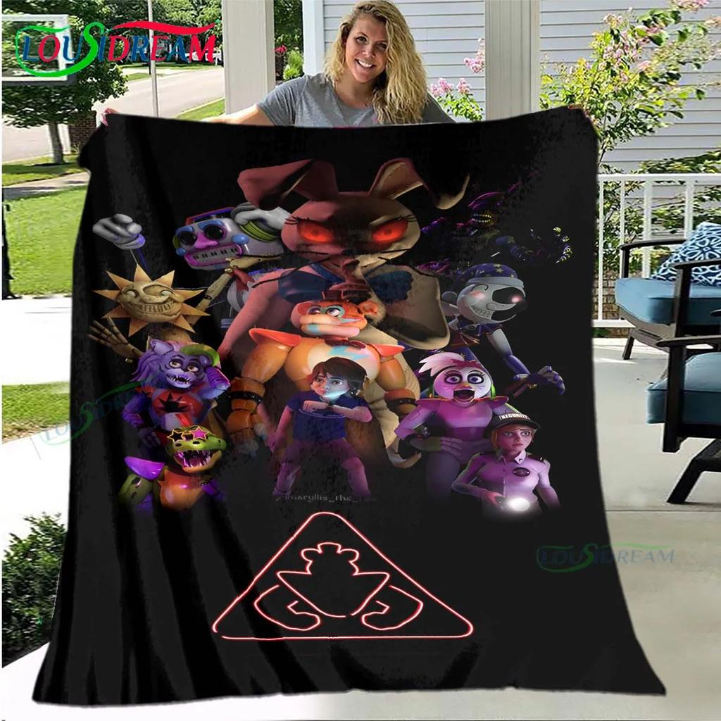 Hot Horror Characters Pattern Blanket Flannel Thin Blanket Portable Home Travel Office Lunch Break Game Blanket Birthday Gift