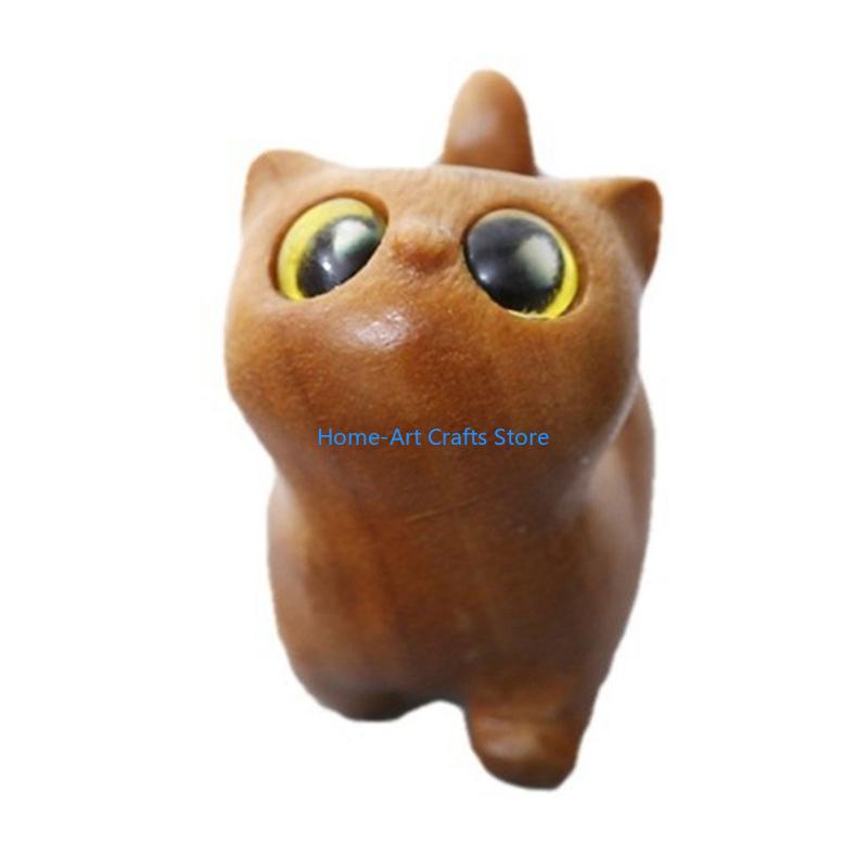 Y3NA Natural Cats Figurine Ornament for Living Room or Office Desk Shelf Decors