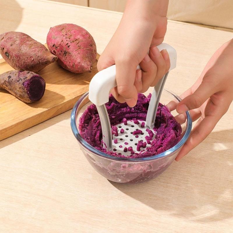 Manual Potato Masher Plastic Pressed Potato Smasher Portable Kitchen Tool for Babies Food, Fruit, Banana, Baking