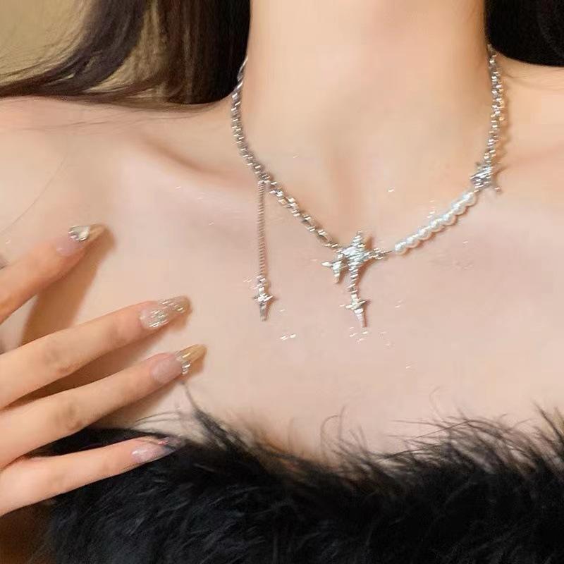 Fine Jewelry for Women Girls Pearl Irregular Heart Chains Choker Pendant Necklaces Luxury Trend Aesthetic Jewelry