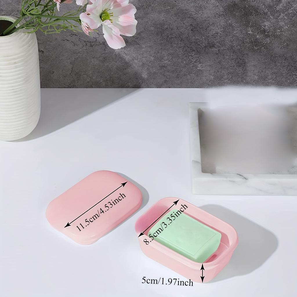 1PC Leak-proof Travel Soap Box Splash-proof and Clutter-free, Ultra-portable and Compact Design, Durable Rectangular Soap Box with Safety Buckle Cover