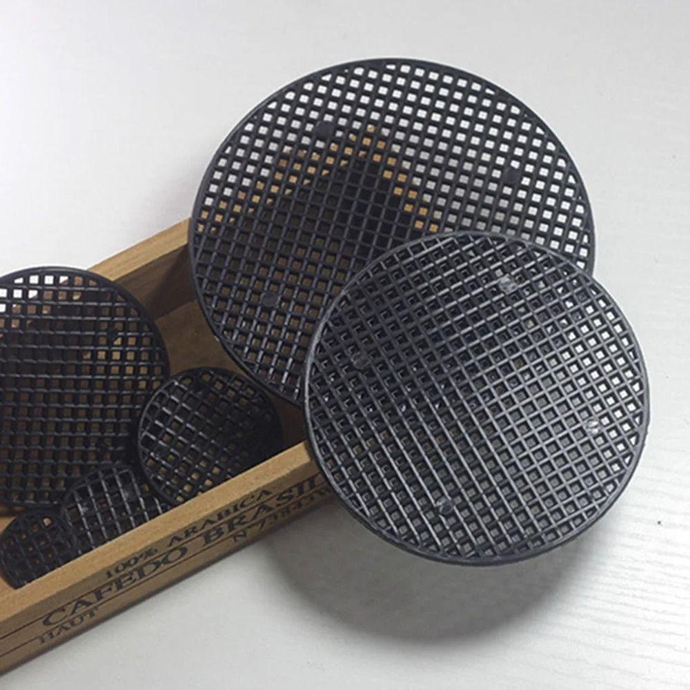 100/200/300Pcs Hole Bonsai Basin Grid Bottom Pad Plastic Round Mesh Grid Mat Flowerpot Gasket