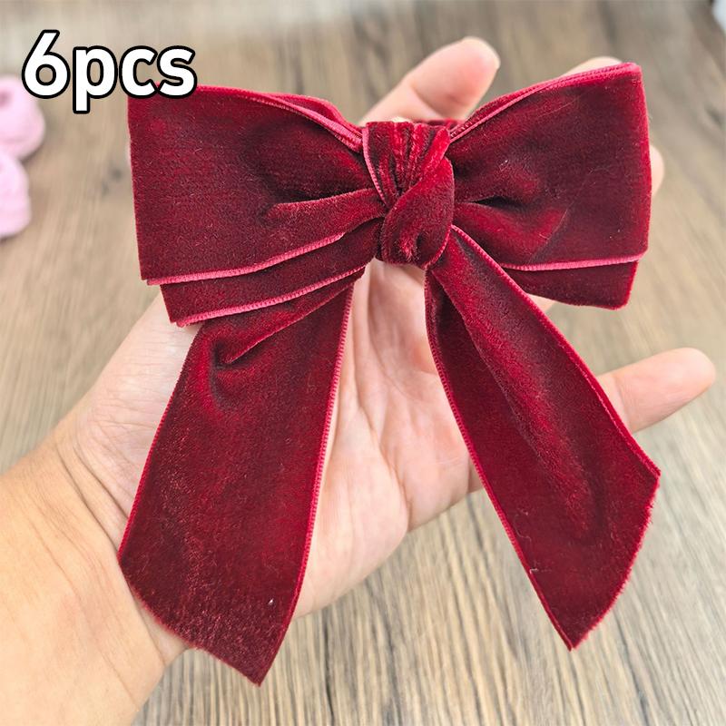 6 szt. Czerwono-zielone Pierścienie na serwetki Świąteczne Eleganckie Aksamitne Węzełki Na Kolacje Wigilijne Wesela Święta Domowe Uchwyty na Serwetki
