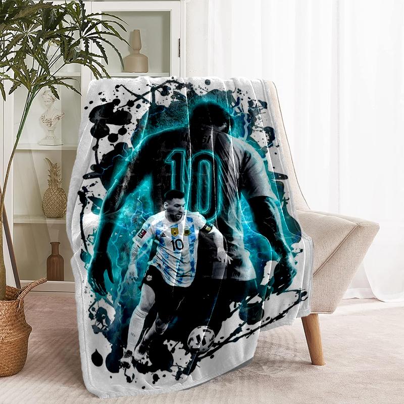 Coperta Stampata Lionel Messi - Morbida e Confortevole, per Camera da Letto, Viaggio, Divano, Decorazione Casa - Regalo di Compleanno Natale per Amico