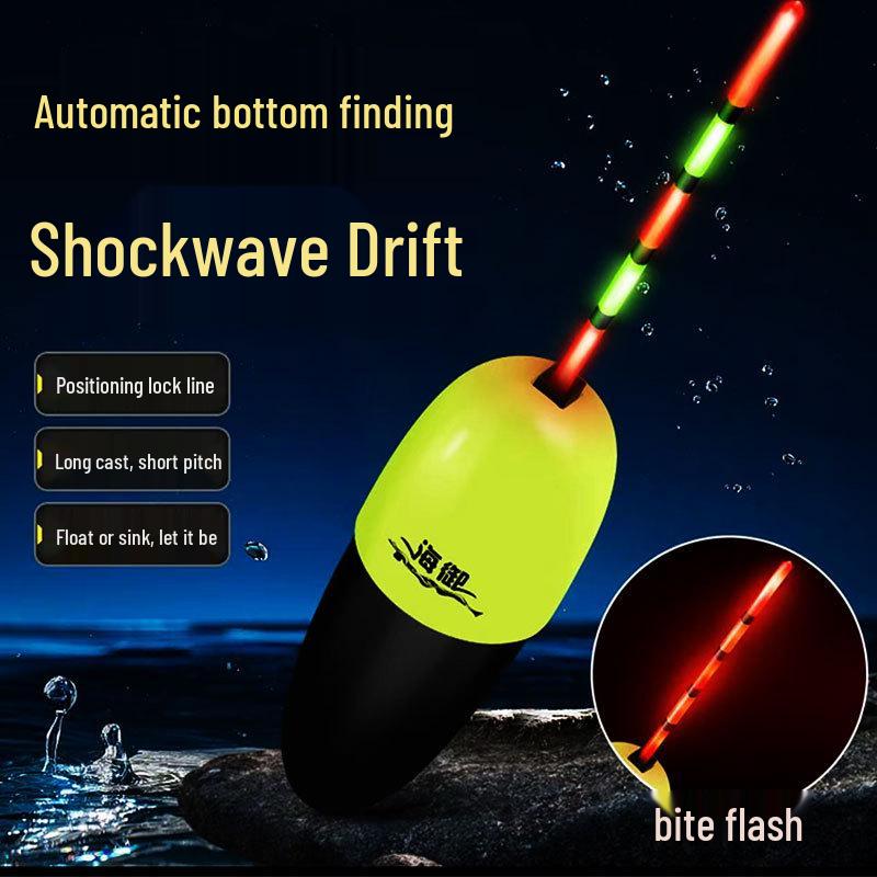 Schockwellen-Selbstnivellierender Elektronischer Nachtangel-Schwimmer - Hohe Empfindlichkeit, Langes Schwanzdesign, Keine Einstellungen Erforderlich