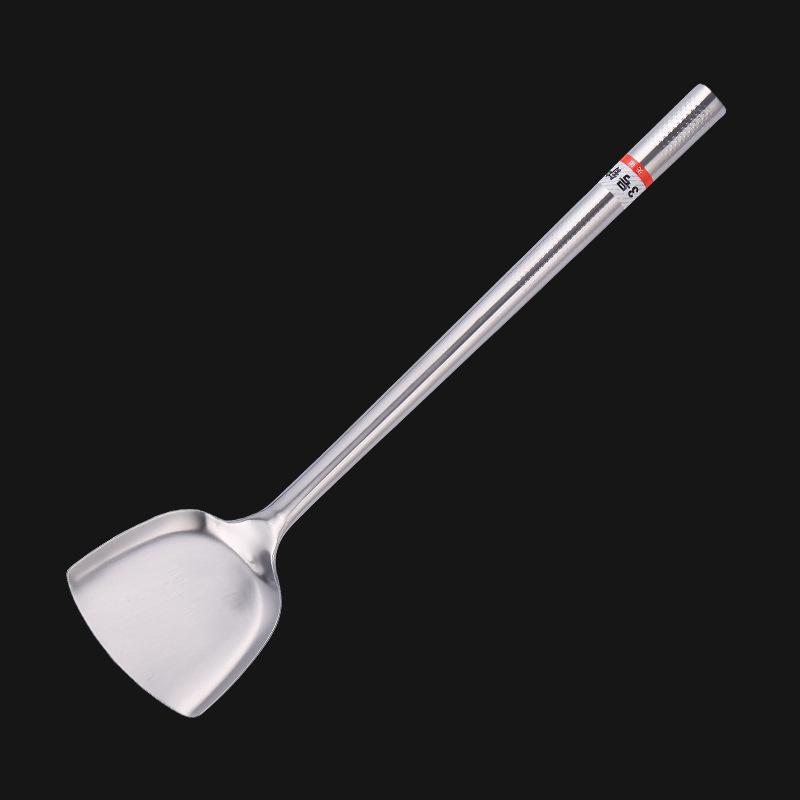 

Лопатка из нержавеющей стали, Кулинарная лопатка, Поварская ложка, Цельностальная утолщенная и удлиненная лопатка и ложка, Толстая и антипригарная для антипригарной сковороды Thickened all-steel No. 4 shovel