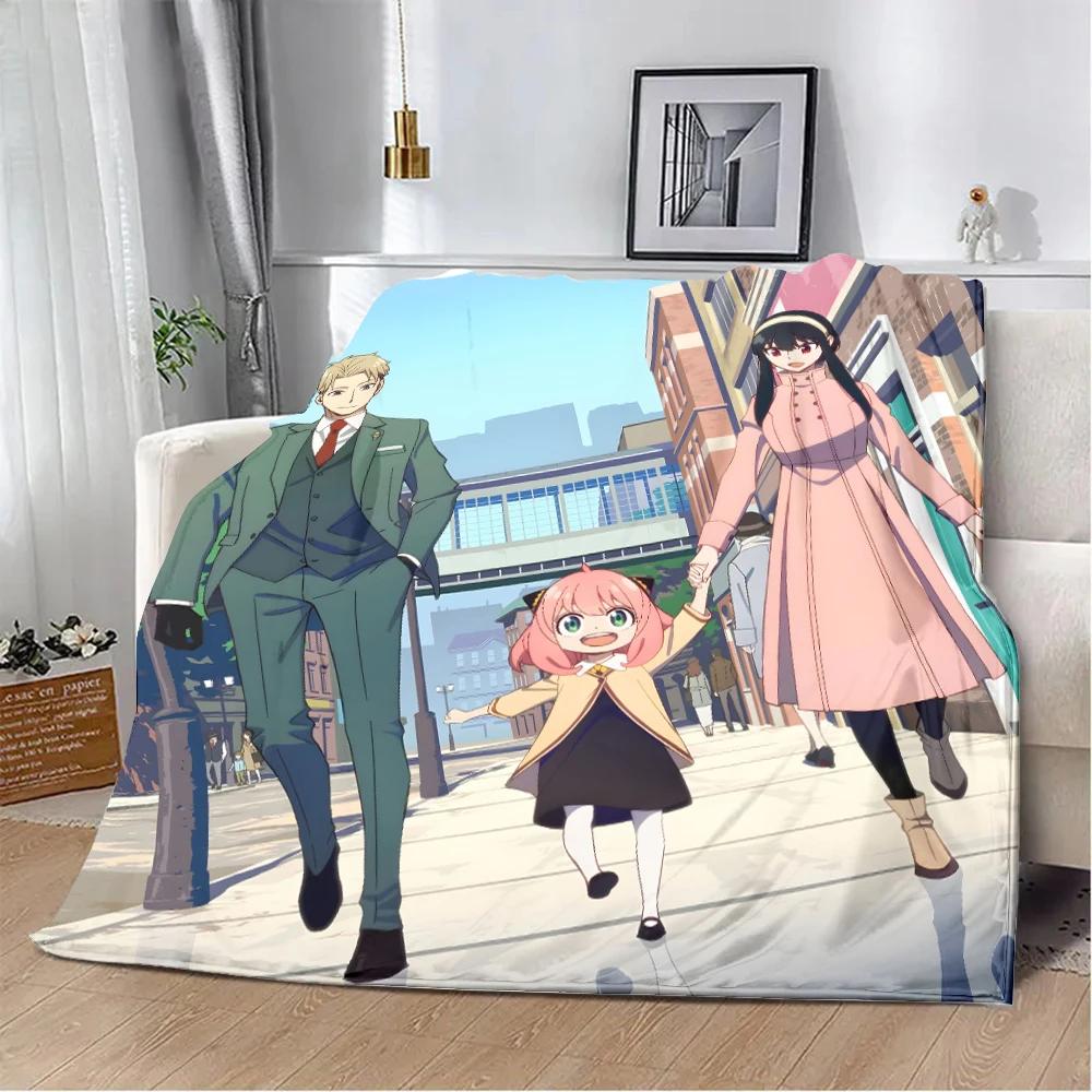 Spy x family Cartoon anime Printed Blanket Picnic Blankets Warm Blanket Soft and Comfortable Blanket Home Travel Birthday Gift