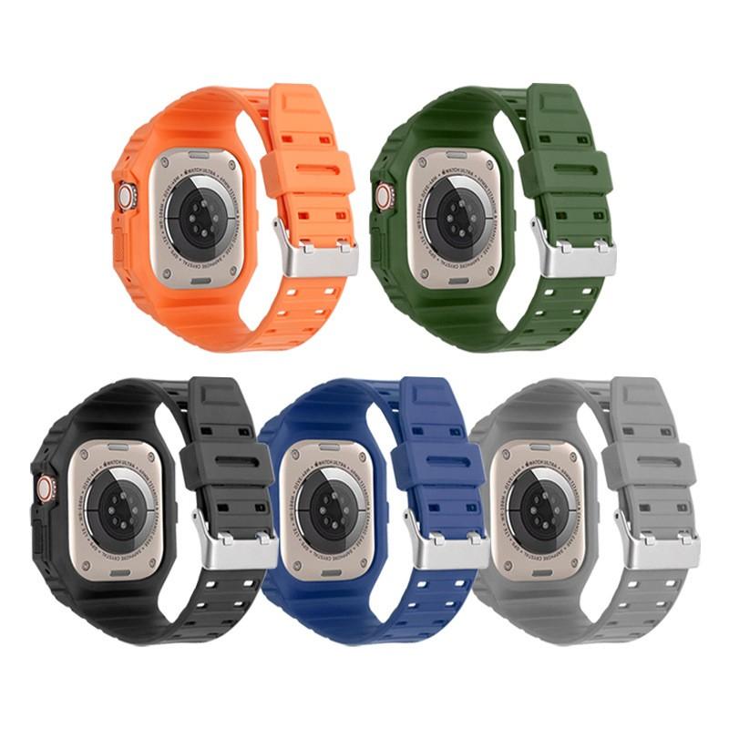 Watch Mod Case Set Rubber Strap IWatch 8 Protective Cover Sizes 38/40/41mm 42/44/45mm 49mm Colors Black Transparent Orange
