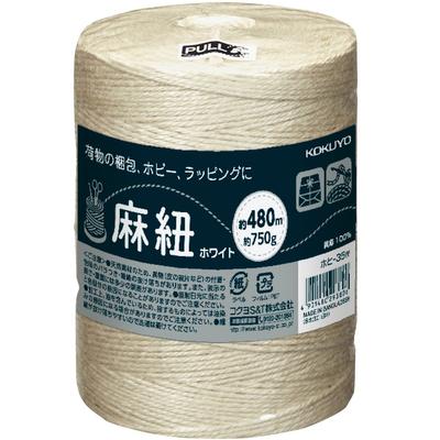KOKUYO Hemp Twine (for Hobby Use), White, 480m Roll, Cheese-Style Design, HOHI-35W
