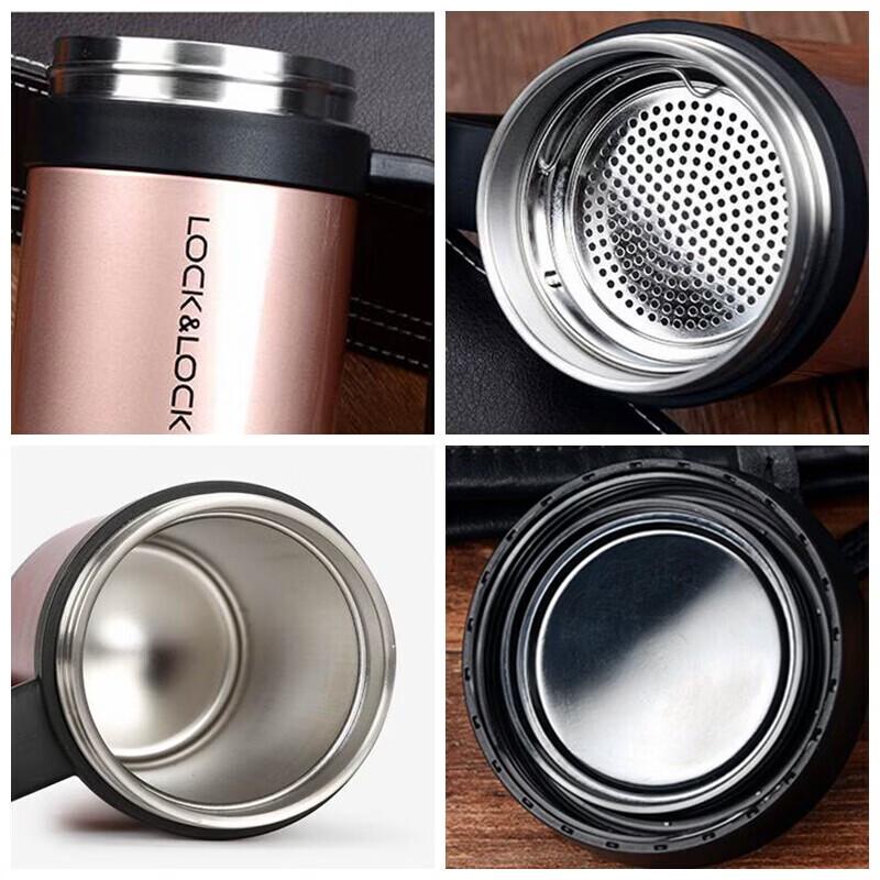 LOCK&LOCK Stainless Steel Vacuum Insulated Thermal Mug with Handle