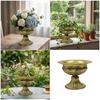 Spacious Wide Antique Metal Planter Small Urn Flower Pot Pedestal Vases For Florals Arrangements And Decors Gift