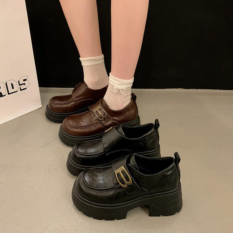 Retro Elegant British Single Shoes Women's Spring and Autumn New Fashionable Versatile Comfortable Wear-resistant Loafer Trend Small Leather Shoes