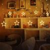 Christmas Lights Outdoor Indoor 4.5M Star Curtain String Light 138 LED Lamp with 8 Flashing Modes Decoration for Wedding Home