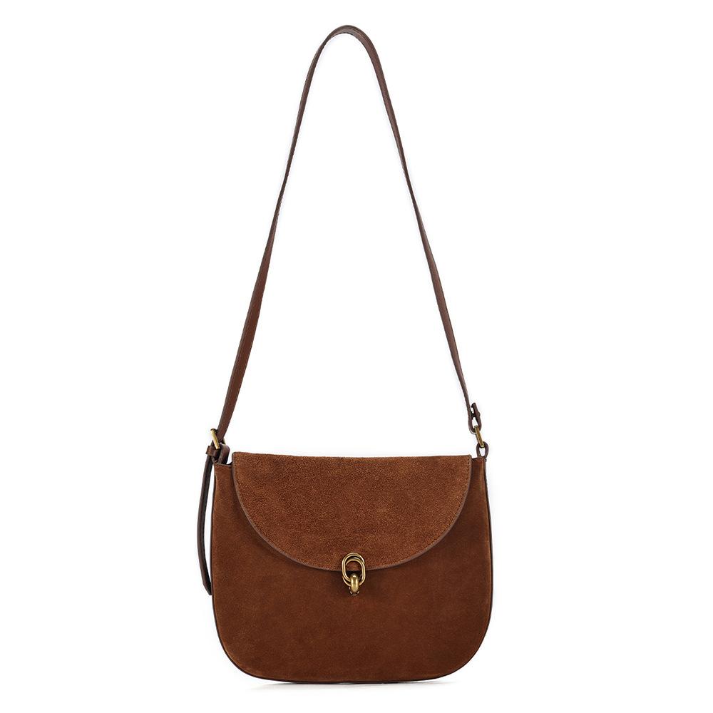 

Женская одноплечевая сумка, повседневная сумка-подмышка для поездок на работу, женская сумка из натуральной кожи, сумка-седло, сумка с ощущением высокого класса коричневый