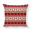 Red Series Santa Claus Pattern Throw Pillow Cover with Short Plush Print for Living Room Sofa Decoration Cushion Cover