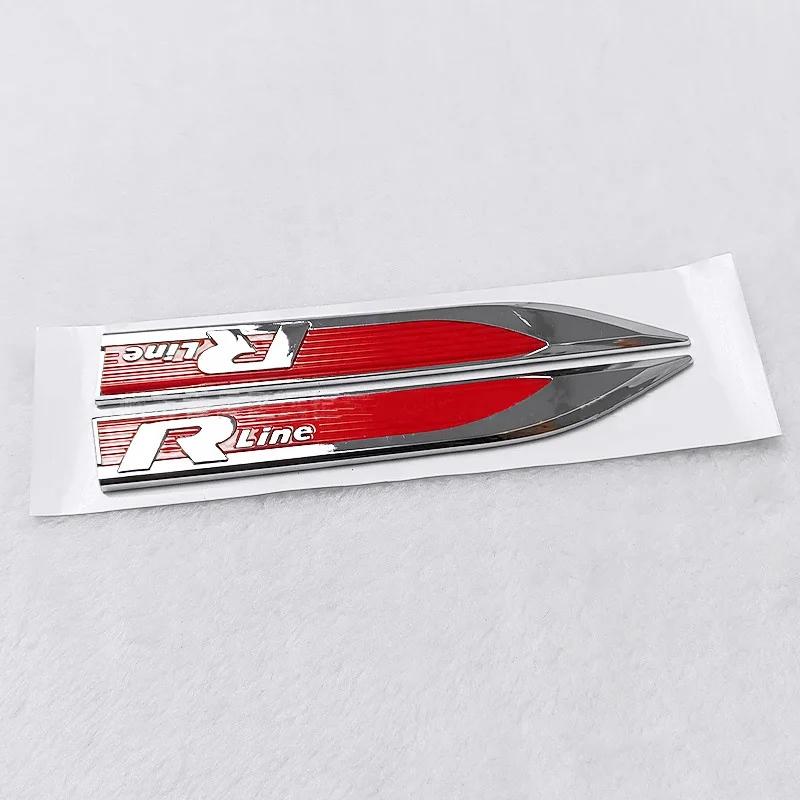 Hot 2pcs Rline R GTI GLI Emblem Car Fender Side Wing Auto Sticker Accessories For Volkswagen VW Golf MK8 Polo Passat Magotan Tig