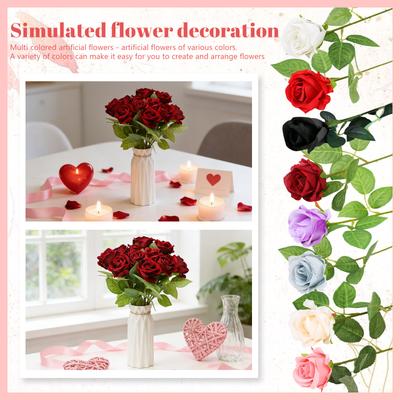 Realistic Red Artificial Rose Bouquet, Lifelike Wedding Rose Decoration, Suitable For Parties And Home Décor,  Artificial Flowers.