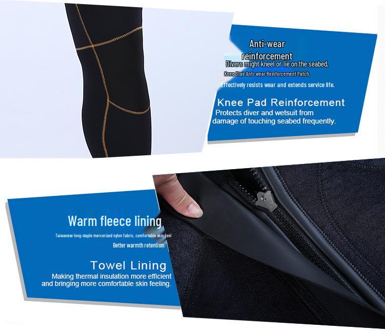 Muta in neoprene da uomo da 5 mm foderata in pile con protezione solare - Muta SLINX per snorkeling e immersioni