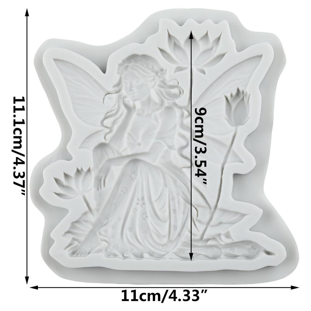 Angel Silicone Molds Flower Fairy Lotus Fairy Fondant Mold Cake Decorating Tools Cupcake Topper Candy Chocolate Gumpaste Mold