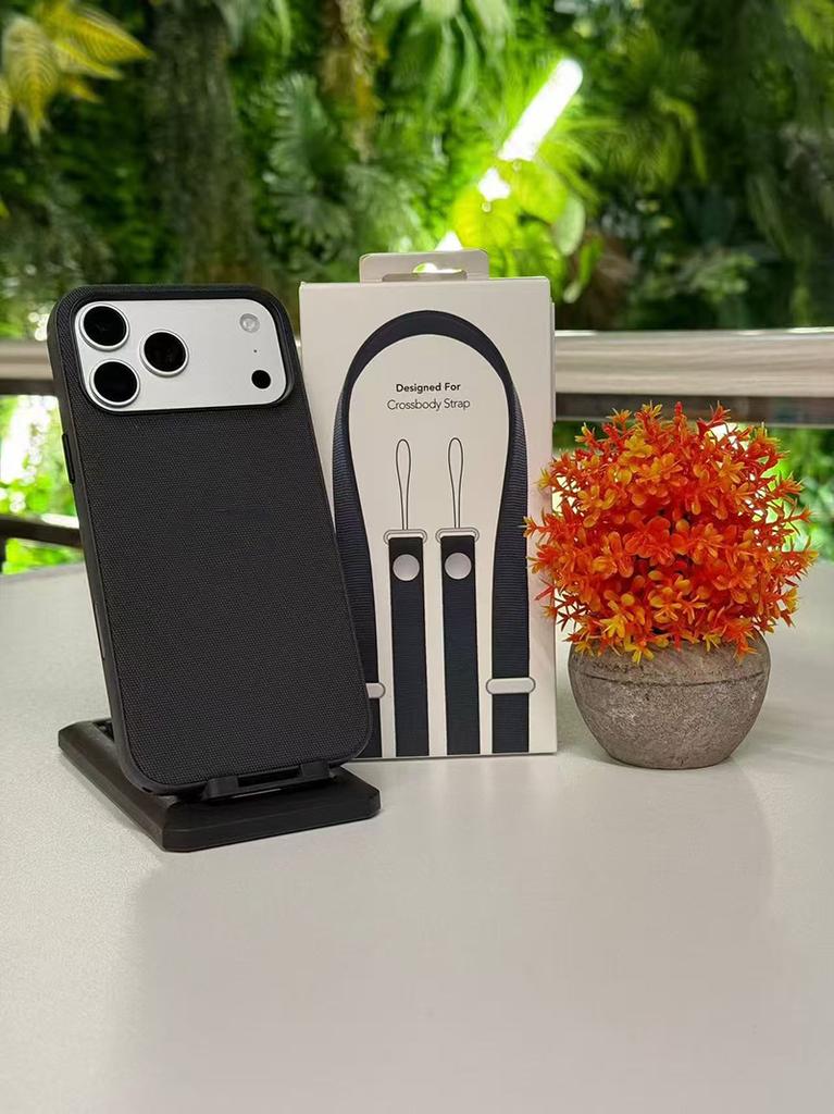 High End Official Magnetic Woven Strap Phone Case For Orginal For Iphone 17 Pro Max Phone Crossbody Lanyard And No Logo Phone Case