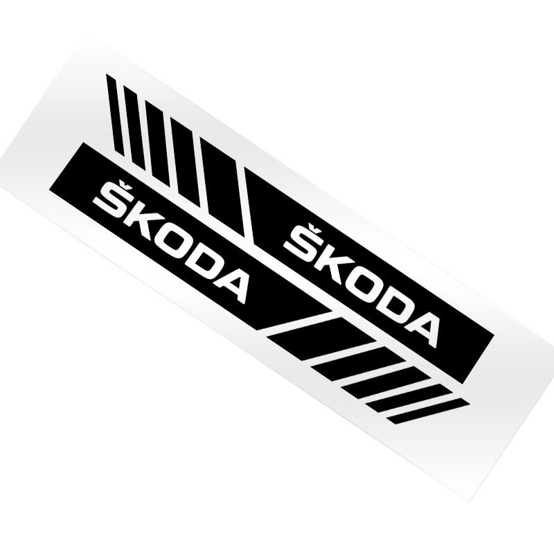 2 dona Avtomobil chiziqli stikerlari Orqa koʻrinish oynasi uchun aks ettiruvchi dekalalar bezagi Skoda Octavia Superb Rapid Kodiaq Karoq Fabia Kamiq Roomster Citigo uchun