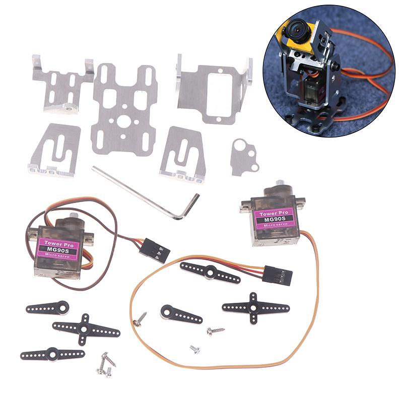 

1Set Dc 4.8-5V Dual Servo Gimbal Bracket Camera Pan/Tilt Stand With 2Pcs 9G Steering Gear For Rc Fpv Drone Head Tracker