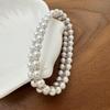 Elegant Double-Layer Imitation Pearl Bracelet - Stylish, Versatile Jewelry for Women