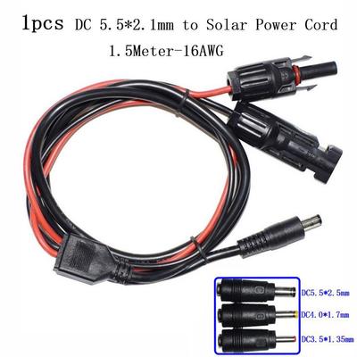 1PCS Solar Photovoltaic Cable To DC 5.5*2.1mm Male Cable DC Extension Cable