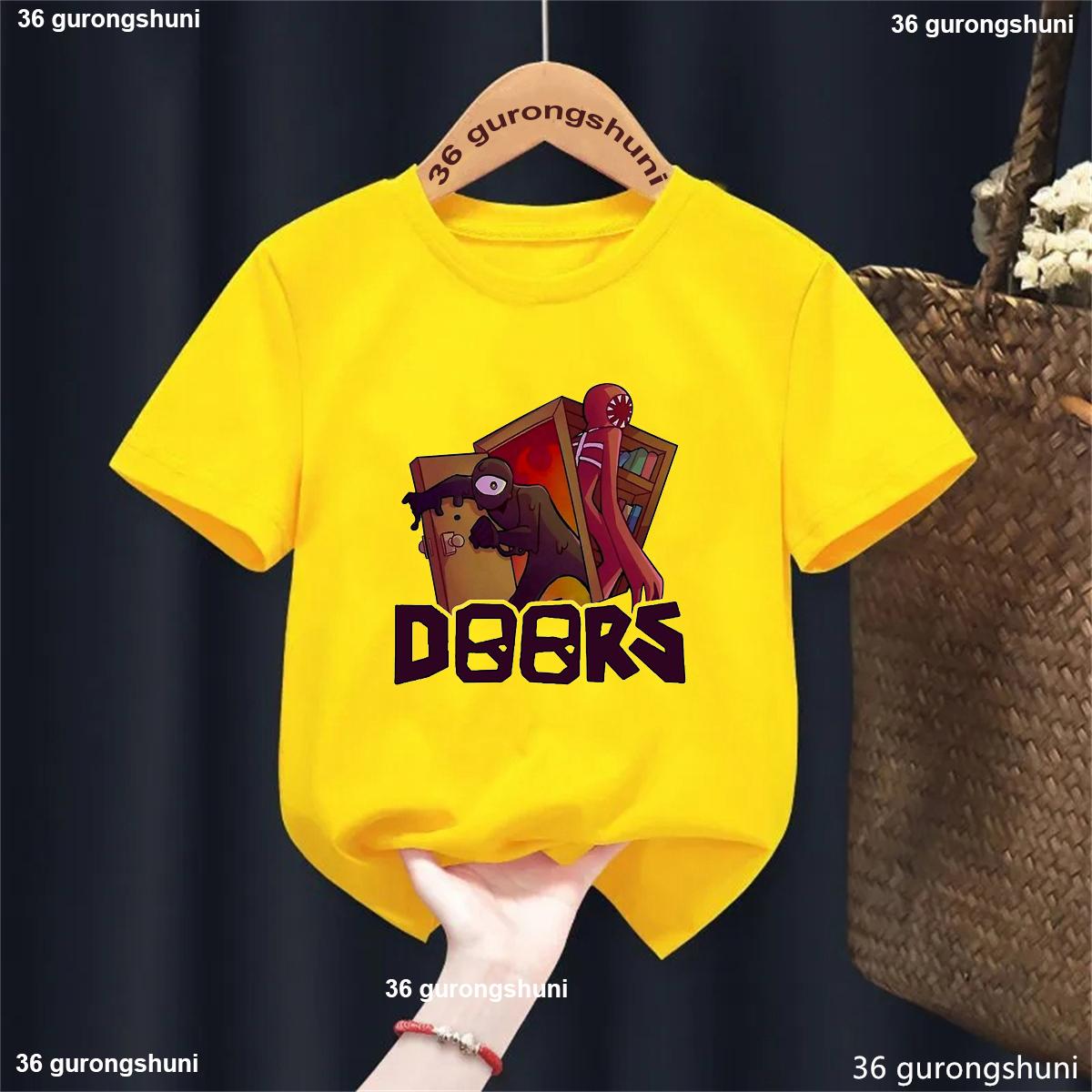 Sommer Freizeit Alle Entitäten Neue Türen Spiel Update Kinder T-Shirt Cartoon Print Jungen T-Shirt Jungen/Mädchen Kleidung Hemd Oberteile 130