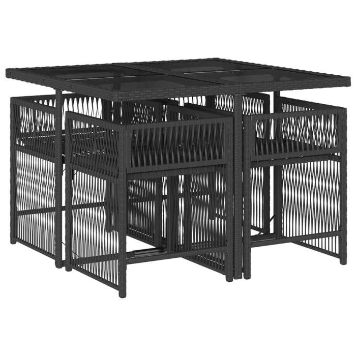 VidaXL Ensemble à Manger de Jardin avec Coussins 5 pcs, Table et Chaises à Dossier Rabattable, Meubles d'Extérieur Patio 3211614