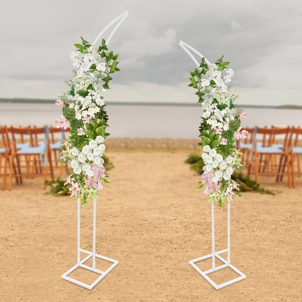 2-Pack Arched Wedding Stands,Steel Tube Floor Standing Arch(11lbs Capacity),Easy Assembly Brackets For Party & Holiday DIY Decor
