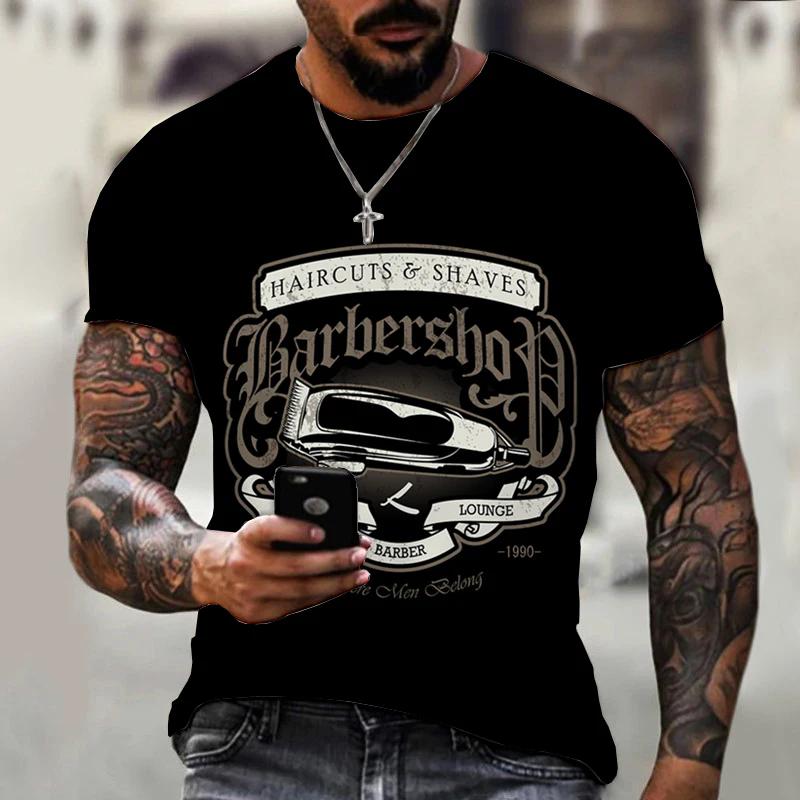 Street Men's T-shirt Hairdressing Pattern Casual Short Sleeve O Neck Fashion Hot Seller Funny 3D Printed Harajuku Hip Hop Shirt