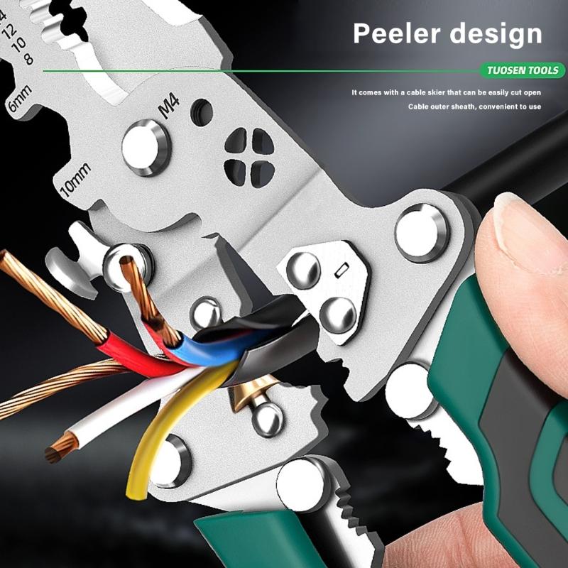 Foldable Wire Strippers with Electricity Measurement Function 4 In 1 Easy Multifunction Wire Stripping Pliers