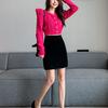 Thickened Autumn and Winter Mink Fur High Waisted Knitted Skirt for Women A-line Hip Hugging Short Skirt