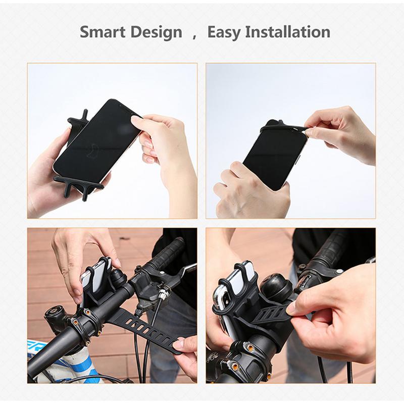 Bicycle Mobile Phone Holder For Mobile Cell Phone GPS Silicone Motorcycle Bike Cycling Handlebar Stand Support Bracket