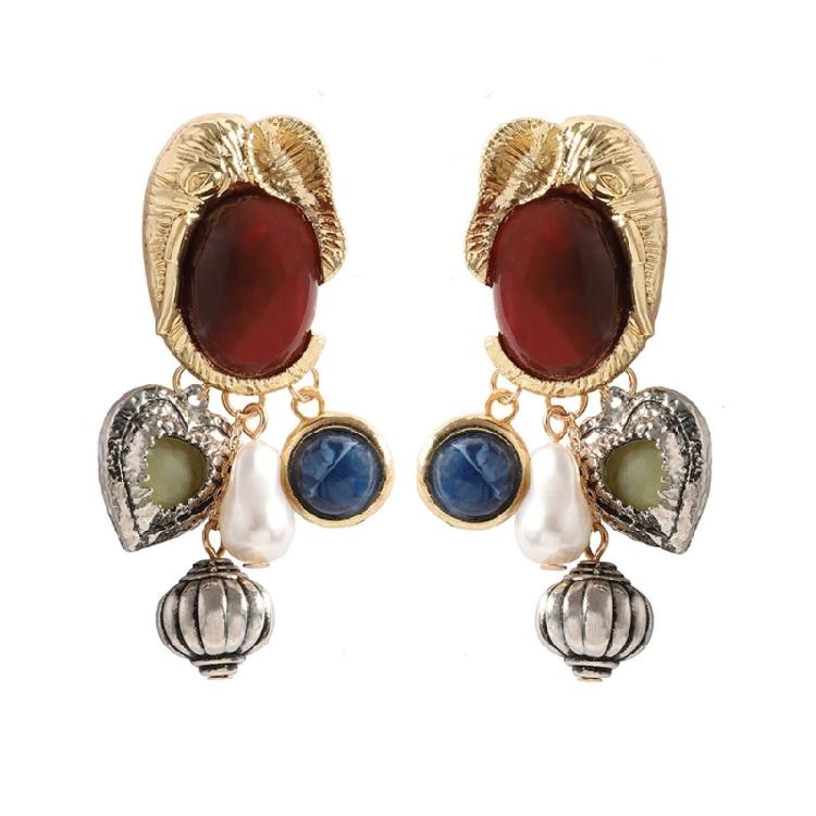 Уникальные серьги-капли в стиле ретро, этнические висячие серьги-гвоздики с шармом, нерегулярные геометрические серьги, украшение 1 золотой