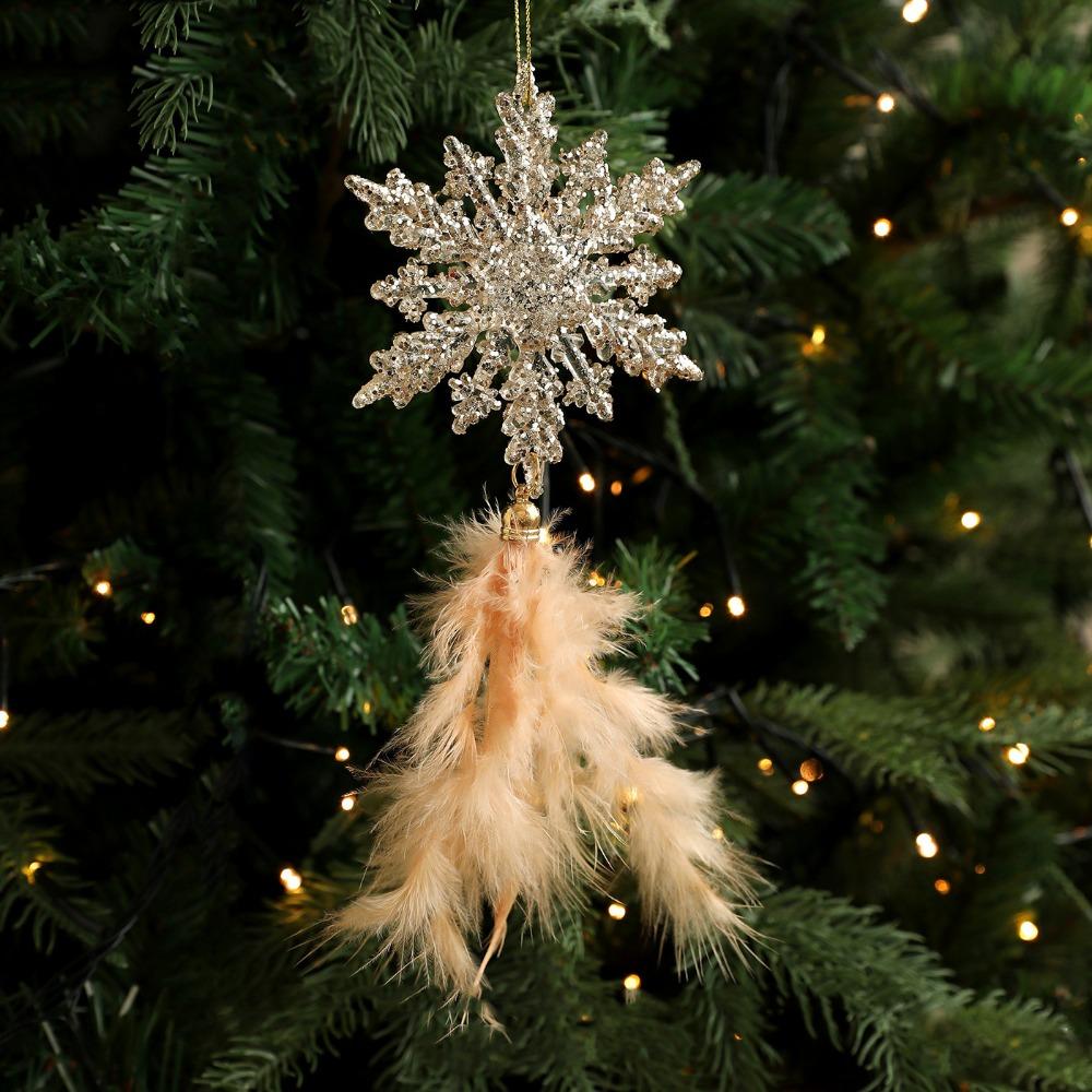 Plastic Christmas Tree Feather Pendant Wall Christmas Decoration Christmas Party Decor