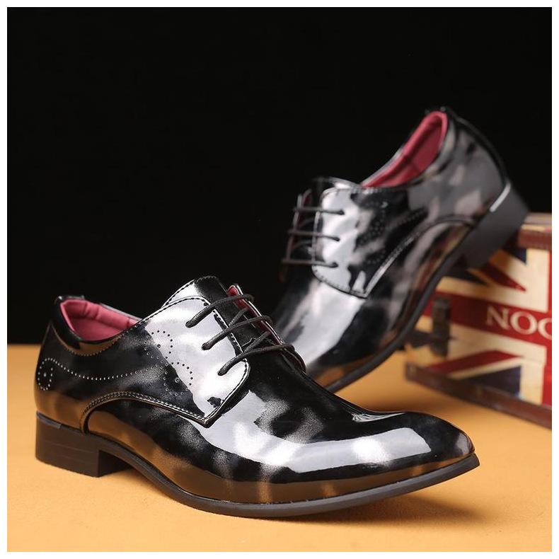 Vintage Youthful Outdoor Autumn Men's Pointed-toe Formal Single Shoes Trendy Large-size Leather Shoes Business Men's Shoes Comfortable Shoes