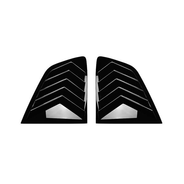 Bright Black ABS Rear Window Louvers Sunshade Panel, 1 Pair None