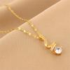316L Stainless Steel New Fashion Fine Jewelry Japanese Zircon Spiral Shape Charm Chain Choker Necklaces Pendants For Women