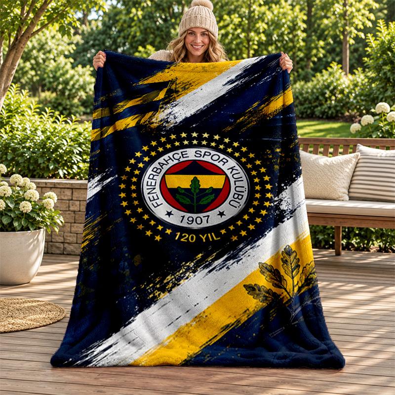 Fenerbahce Blanket Flannel Blanket Soft Cozy Plush Throw for Sofa Bed Lightweight Home Decoration Gifts for Christmas Various Holidays