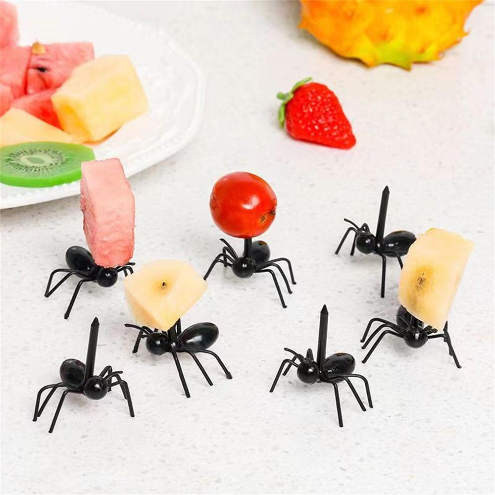 6pcs Ants Food Fruit Picks Decoration Ant Shape Forks Snack Cake Dessert Tableware for Home Kitchen Party Dinner Fruit Pick