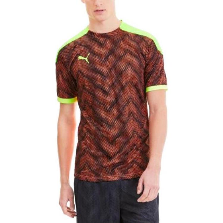 Puma Blok Renkli Logolu Kısa Kollu Tişört Erkek Üstler Kahverengi 656513-06