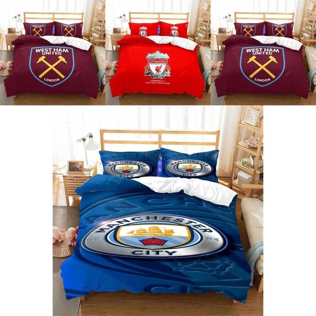 Soccer Team Logo Double 3 Piece Bedding Set-comfortable Dirt Resistant Home Textile