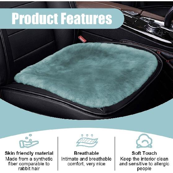 Sheepskin Car Seat Cushion, Soft Comfort Winter Driver Seat Cover | Fluffy Faux Fur Front Seat Pad, Car Seat Protector Pad for Office Chair,