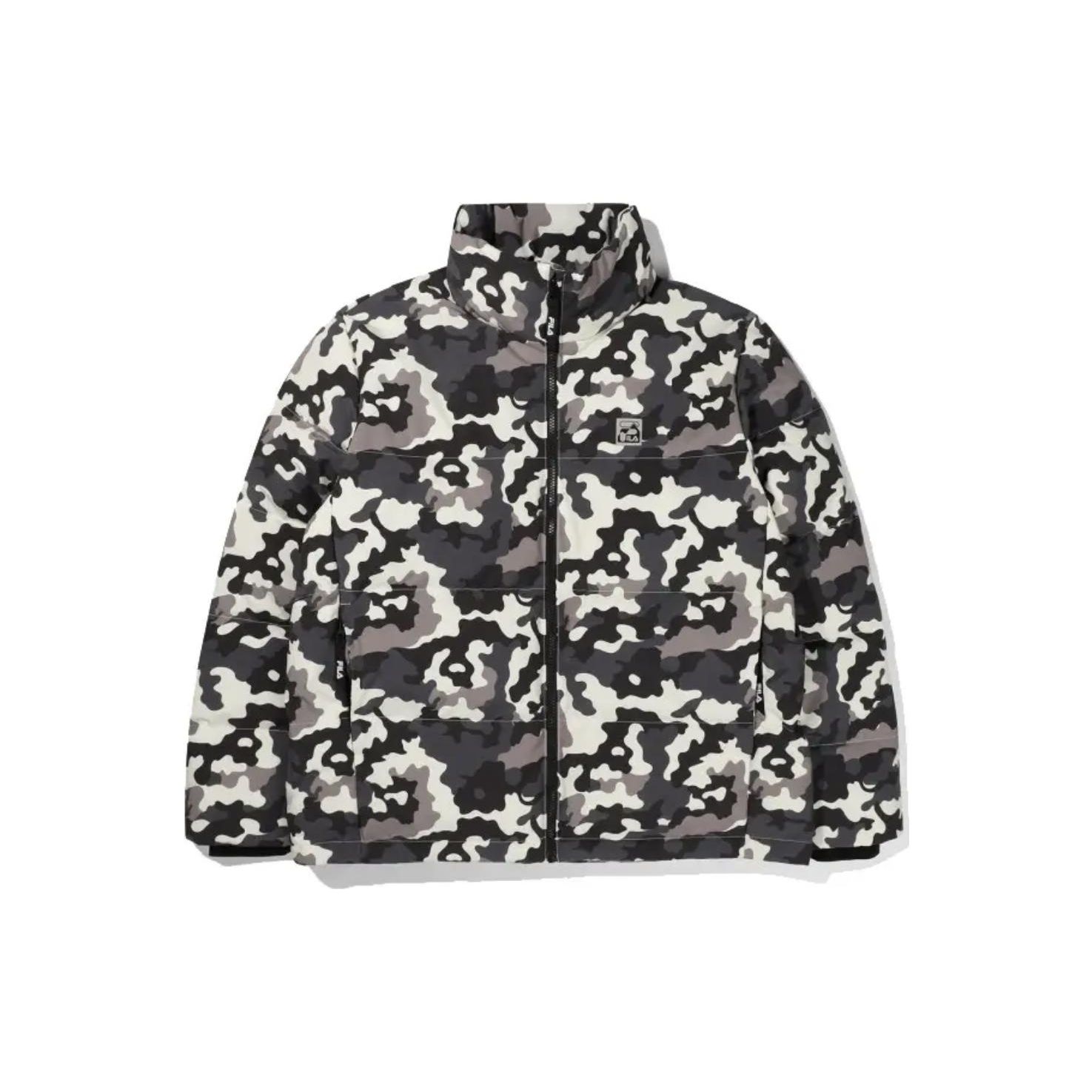 

Короткая куртка-пуховик FILA Camouflage Mountain Series с принтом на молнии и воротником-стойкой, черная, унисекс FS2DJD4E11X-BLK L