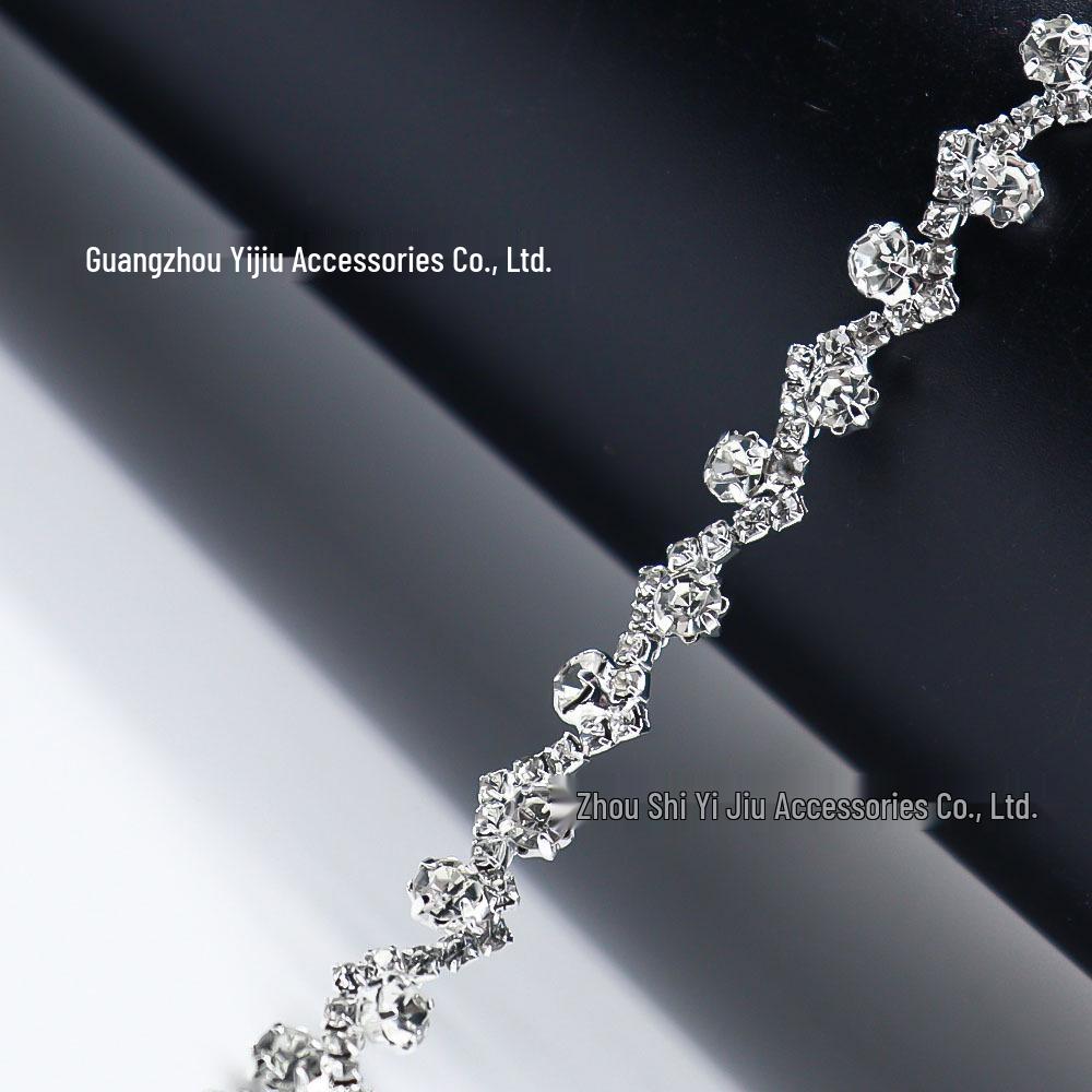 

Crystal Rhinestone Claw Chain for DIY Accessories and Clothing Decoration Iron - 90cm