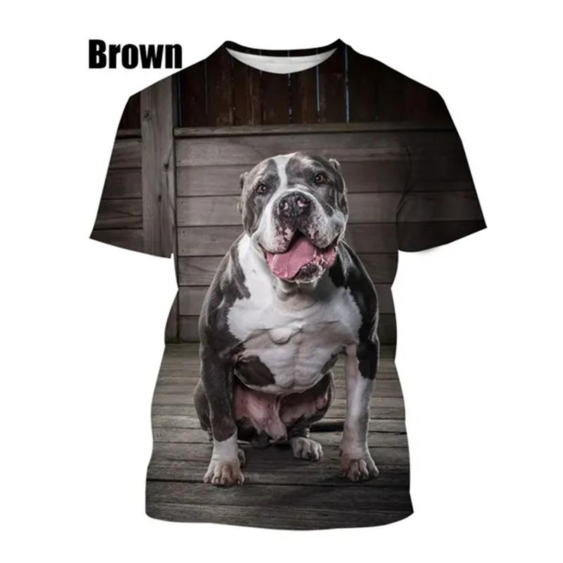 Yeni Moda Pit Bull 3D Baskılı Tişörtler Yaz Rahat Erkek Kadın Hip Hop Nefes Alabilir Kısa Kollu Trend Unisex Üstler Tişört