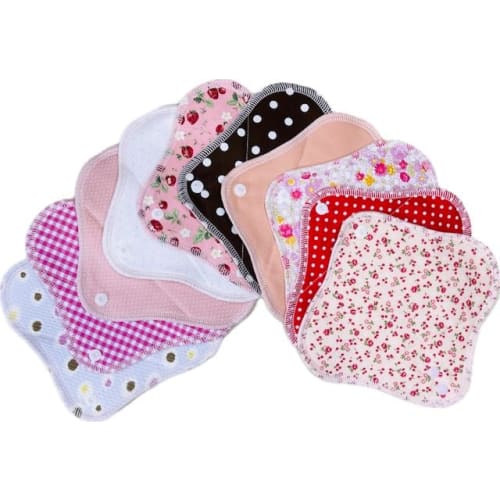 Sweet Cotton Outlet: Made In Japan Cloth Pads, Organic Cotton Liners for Discharge, 10 Count, Color and Pattern of Your Choice (Air Knit Pink)