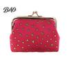 Portable Mini Wallet Golden Star Coin Purse, Women Denim Change Kiss Retro Style Pouch Lock Closure for Folded Cash Coins Cards Earbud Storage Case